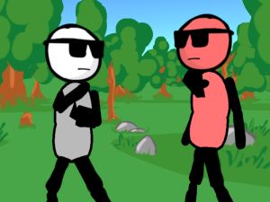 Žaidimas „Stickman“ pistoletas- mažiau kovos internete