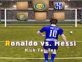 Žaidimas Messi prieš Ronaldą Kick Tac Toe internete