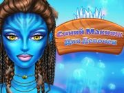 Žaidimas Mėlynos merginos makeup'ą daro internete
