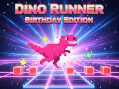 Žaidimas Dino Runner gimtadienio leidimas internete