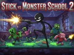 Žaidimas Stick vs Monster School 2 internete