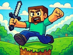 Žaidimas „Minecraft parkour“ bandymai internete