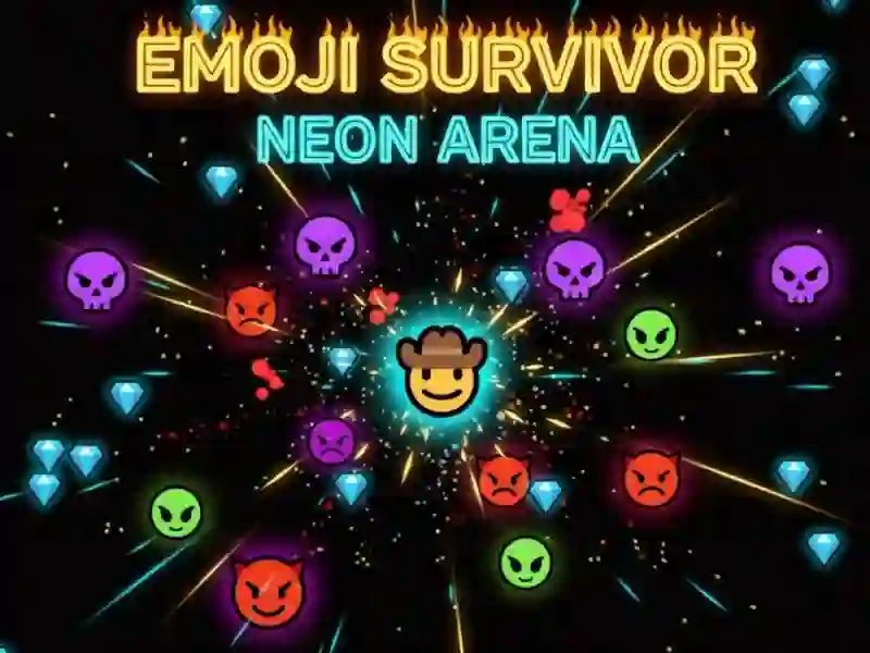 Žaidimas Emoji Survivor – Neoninė arena internete