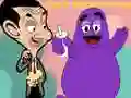 Žaidimas Kai ponas Bean susitinka su Grimace internete Žaidimas Kai ponas Bean susitinka su Grimace internete