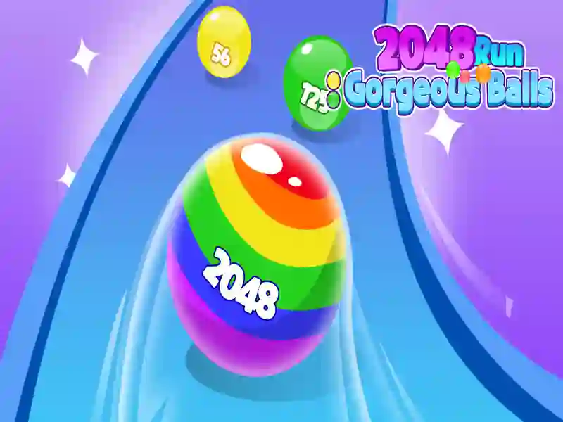 Žaidimas 2048 Bėk puošnūs kamuoliai internete