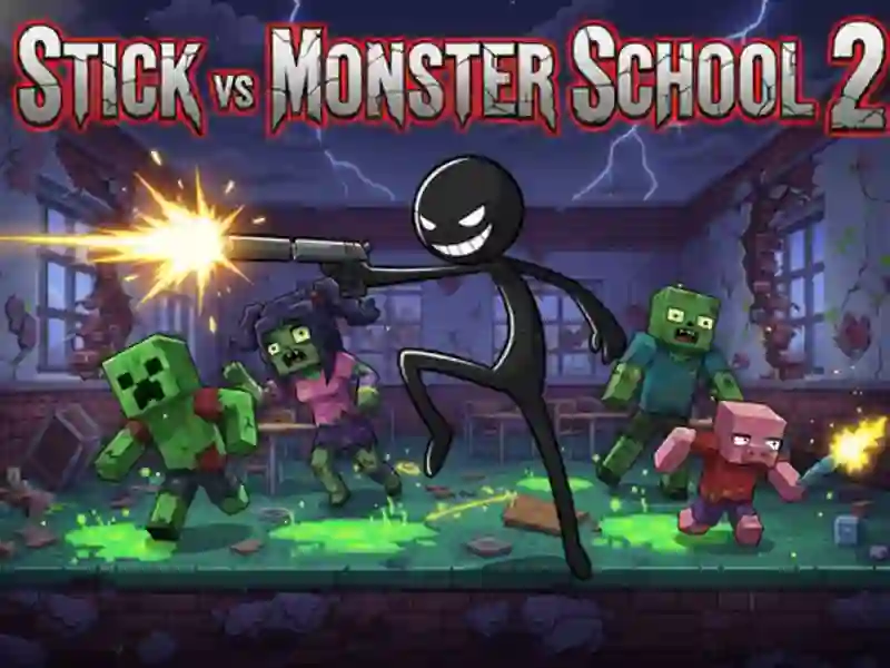 Žaidimas Stick vs Monster School 2 internete