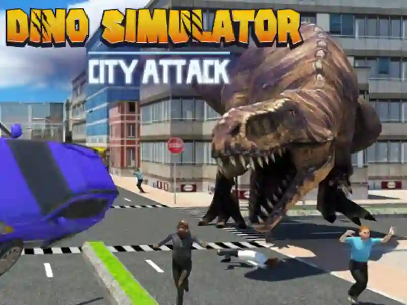 Žaidimas „Dino Simulator“ miesto ataka internete