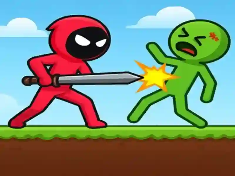 Žaidimas Red Stickman vs Monster School internete