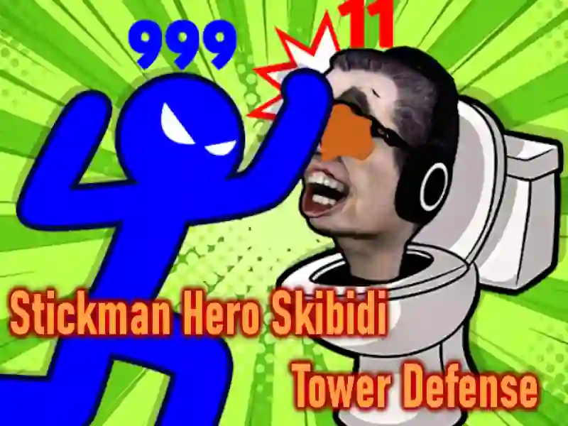 Žaidimas „Stickman Hero Skibidi“ bokšto gynyba internete