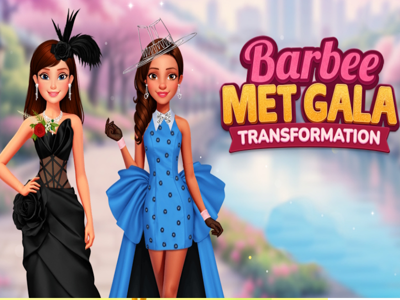 Žaidimas Barbee Met Gala transformacija internete