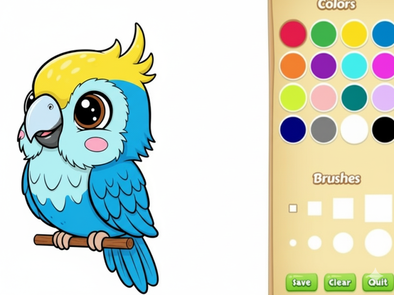 Žaidimas Kawaii gyvūnų dažymo knyga internete