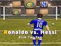 Žaidimas Messi prieš Ronaldą Kick Tac Toe internete