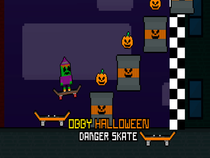 Žaidimas Obby Halloween Danger Skate internete
