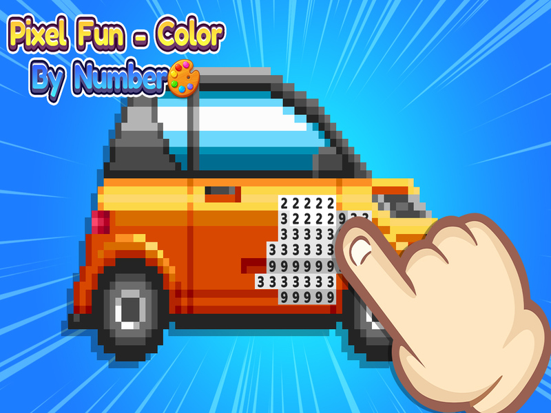 Žaidimas „Pixel Fun“ spalva pagal skaičių internete
