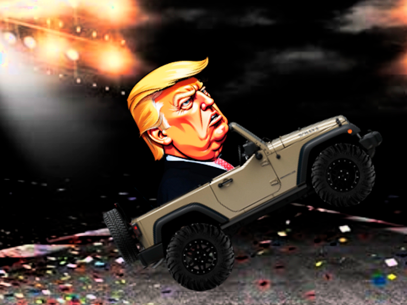 Žaidimas D.Trumpo Wheelie iššūkis internete
