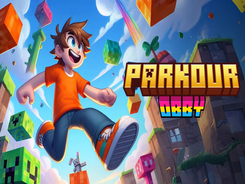 Žaidimas Parkour obby internete