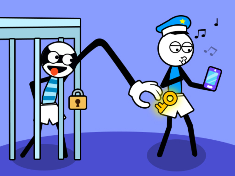 Žaidimas „Stickman Troll Thief“ galvosūkis internete