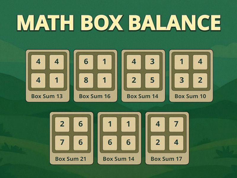 Žaidimas Matematikos dėžutės balansas internete
