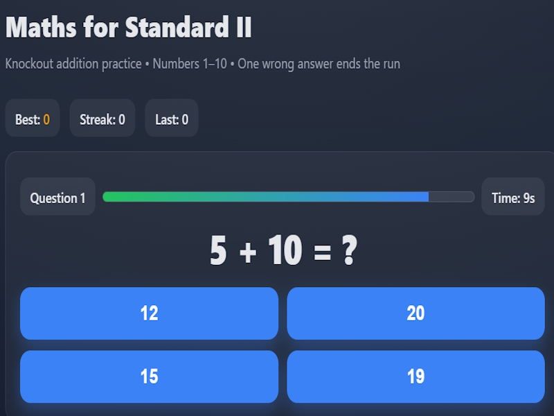 Žaidimas II standarto matematika internete